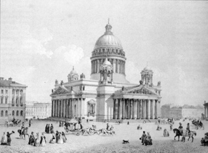 Исаакиевский собор. Гравюра 2-й пол. 19 в. Исаакиевский собор. Гравюра 2-й пол. 19 в.
